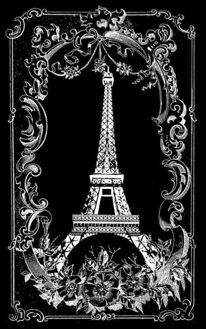 A Memory of Paris Black Ornate Wood Framed Art Print with Double Matting by Robertson, Walter