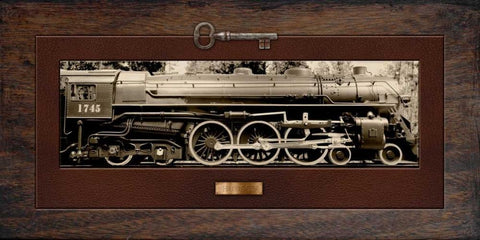 Hudson Steam Engine White Modern Wood Framed Art Print with Double Matting by McCarthy, Matt