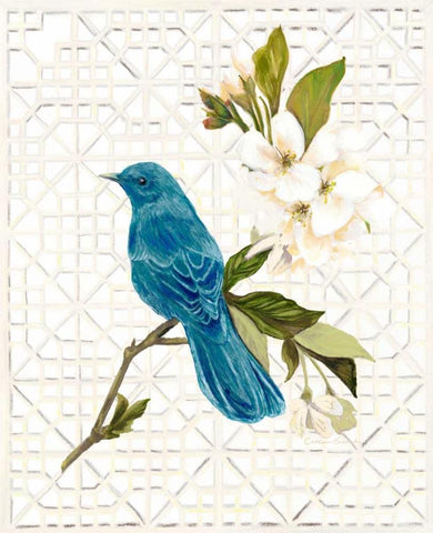 Trellis Song Black Ornate Wood Framed Art Print with Double Matting by Sarah, Colleen