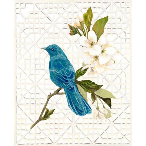 Trellis Song White Modern Wood Framed Art Print by Sarah, Colleen