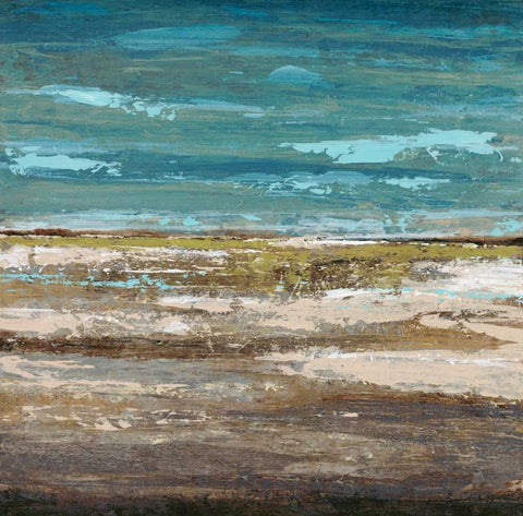 Abstract Sea 1 White Modern Wood Framed Art Print with Double Matting by Dascher, Dennis