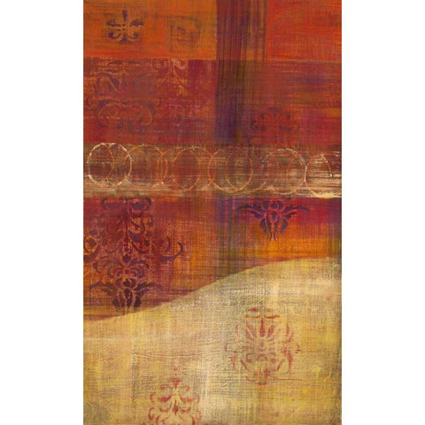 Bombay Silk 1 Black Modern Wood Framed Art Print with Double Matting by Dascher, Dennis