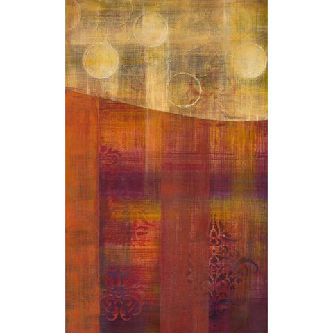 Bombay Silk 2 Gold Ornate Wood Framed Art Print with Double Matting by Dascher, Dennis