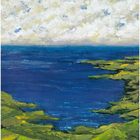 Helix Beach Blue 2 White Modern Wood Framed Art Print by Dascher, Dennis