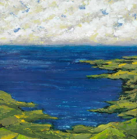 Helix Beach Blue 2 Black Ornate Wood Framed Art Print with Double Matting by Dascher, Dennis