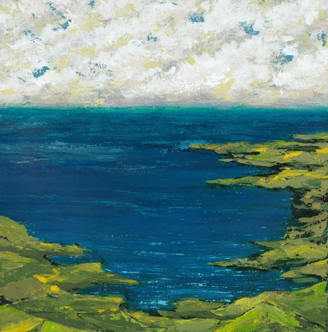 Helix Beach 2 White Modern Wood Framed Art Print with Double Matting by Dascher, Dennis