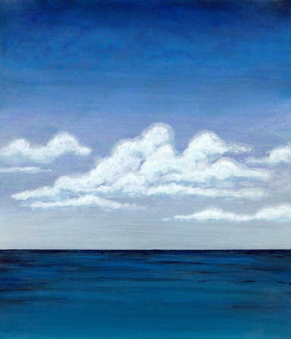 In the Clouds White Modern Wood Framed Art Print with Double Matting by Dascher, Dennis