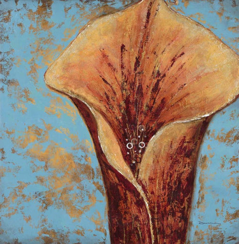 Contemporary Floral 2 Black Ornate Wood Framed Art Print with Double Matting by Dascher, Dennis