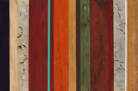 Sensational Stripes 1 White Modern Wood Framed Art Print with Double Matting by Dascher, Dennis