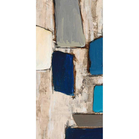 Blue Squared Detail 1 Black Modern Wood Framed Art Print by Dascher, Dennis