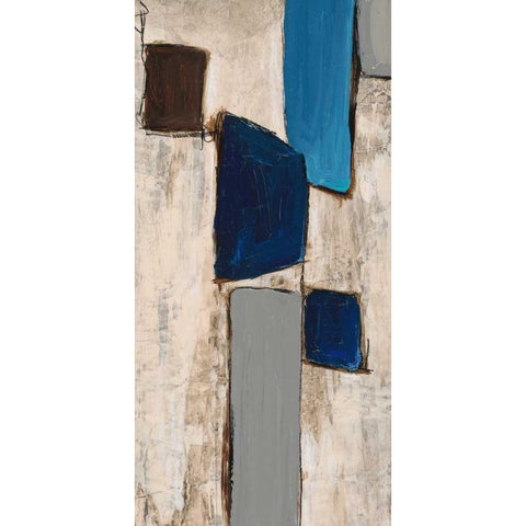 Blue Squared Detail 5 Black Modern Wood Framed Art Print by Dascher, Dennis