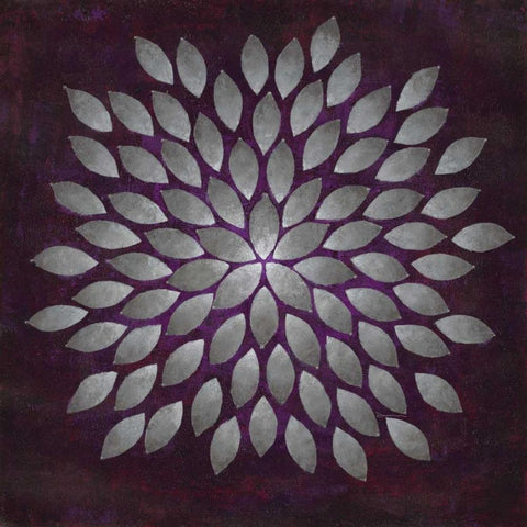 Plum Star Burst 2 Black Ornate Wood Framed Art Print with Double Matting by Dascher, Dennis