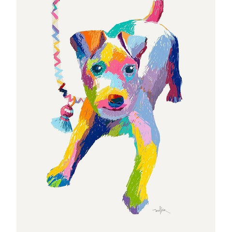 TERRIER SKETCH White Modern Wood Framed Art Print by Mollica, Patti