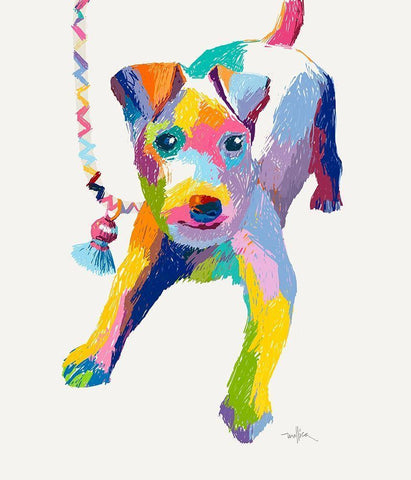 TERRIER SKETCH White Modern Wood Framed Art Print with Double Matting by Mollica, Patti