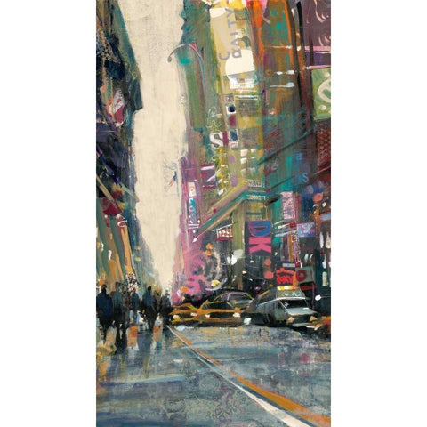 New York Street 2 Black Modern Wood Framed Art Print with Double Matting by Mollica, Patti