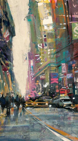 New York Street 2 White Modern Wood Framed Art Print with Double Matting by Mollica, Patti
