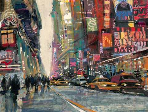 New York Collage 2 Black Ornate Wood Framed Art Print with Double Matting by Mollica, Patti