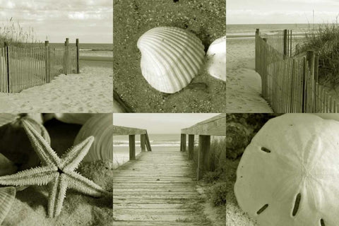 Seaside Story 2 White Modern Wood Framed Art Print with Double Matting by Amber Light Gallery