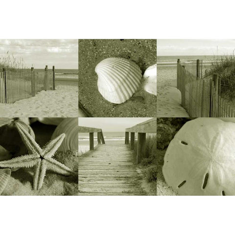 Seaside Story 2 Black Modern Wood Framed Art Print with Double Matting by Amber Light Gallery