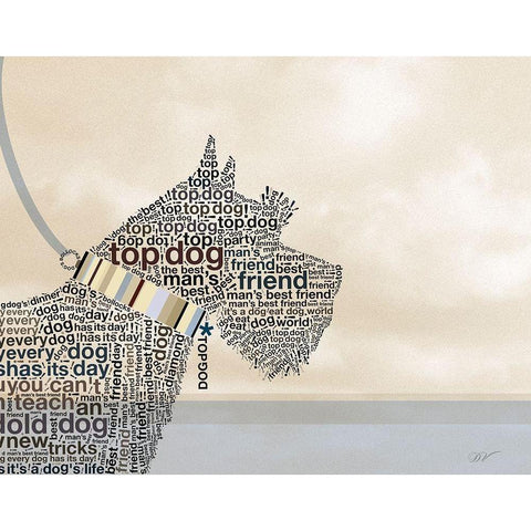 TERRIER PORTRAIT Black Modern Wood Framed Art Print with Double Matting by Van Roey, Dominique