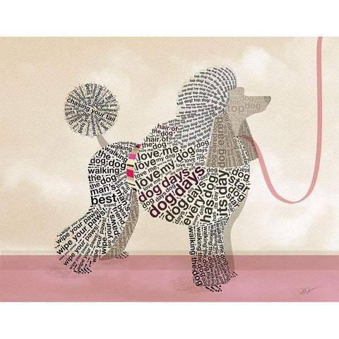 POODLE PORTRAIT White Modern Wood Framed Art Print by Van Roey, Dominique