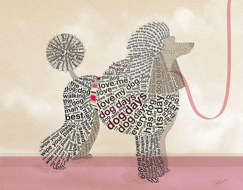 POODLE PORTRAIT White Modern Wood Framed Art Print with Double Matting by Van Roey, Dominique