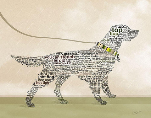 SETTER PORTRAIT Black Ornate Wood Framed Art Print with Double Matting by Van Roey, Dominique