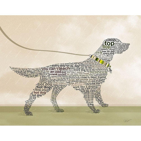 SETTER PORTRAIT Black Modern Wood Framed Art Print by Van Roey, Dominique