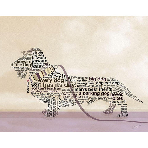 DACHSHUND PORTRAIT Black Modern Wood Framed Art Print with Double Matting by Van Roey, Dominique