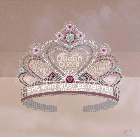 PRETTY TIARA  Black Ornate Wood Framed Art Print with Double Matting by Van Roey, Dominique