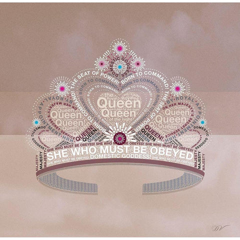 PRETTY TIARA  Black Modern Wood Framed Art Print by Van Roey, Dominique