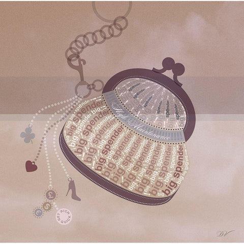 PRETTY PURSE  Black Modern Wood Framed Art Print with Double Matting by Van Roey, Dominique