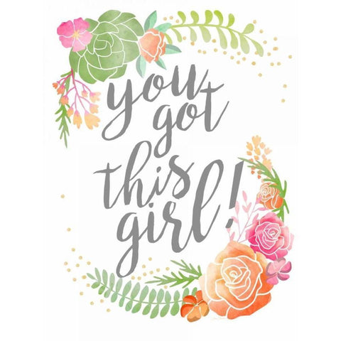 You Got This Girl! Black Modern Wood Framed Art Print by Coleman, Joan