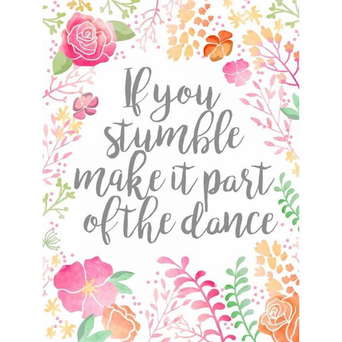 If You Stumble... White Modern Wood Framed Art Print by Coleman, Joan