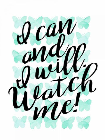 I Can and I Will Black Ornate Wood Framed Art Print with Double Matting by Coleman, Joan