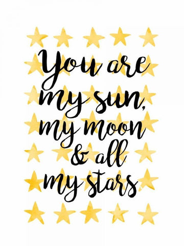 You Are My Sun Black Ornate Wood Framed Art Print with Double Matting by Coleman, Joan