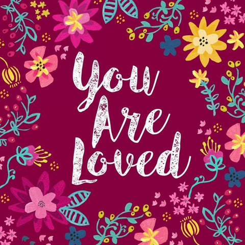 You Are Loved White Modern Wood Framed Art Print by Coleman, Joan