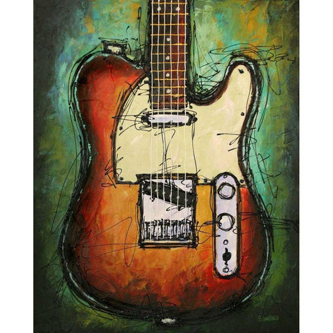 Country Twang White Modern Wood Framed Art Print by Langton, Bruce