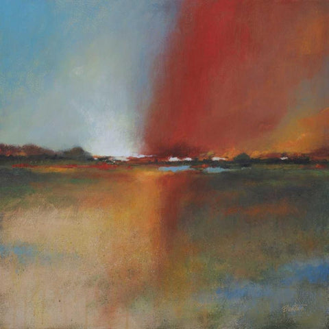 Plains Landscape 2 White Modern Wood Framed Art Print by Langton, Bruce