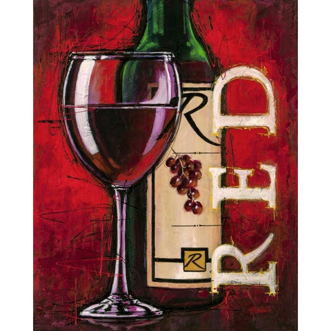 Red Wine Tasting Black Modern Wood Framed Art Print with Double Matting by Langton, Bruce