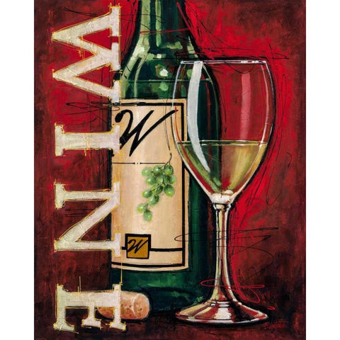 White Wine Tasting Gold Ornate Wood Framed Art Print with Double Matting by Langton, Bruce