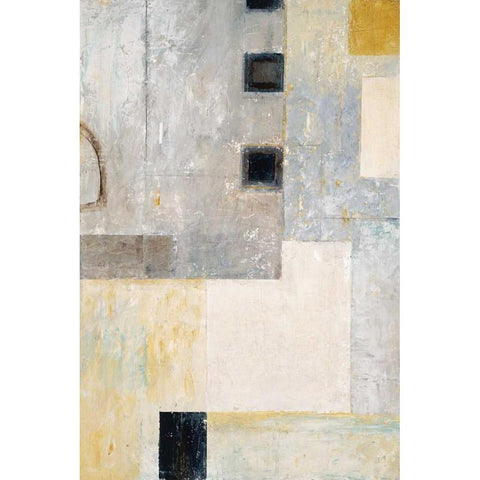 Grey City Blocks Black Modern Wood Framed Art Print by Mills, Chris