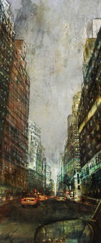 City Ride White Modern Wood Framed Art Print with Double Matting by Roko, Ken
