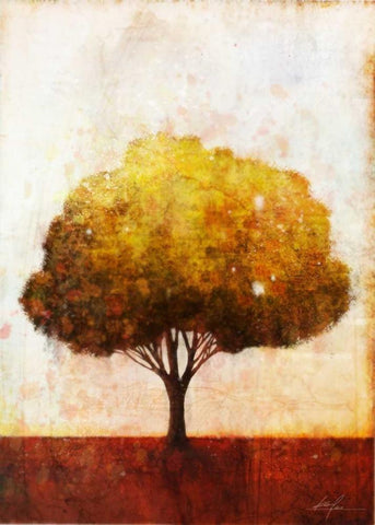 Autumnal Tree 1 White Modern Wood Framed Art Print with Double Matting by Roko, Ken