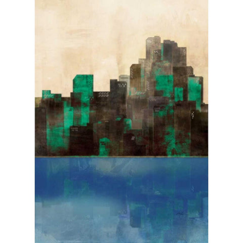 Monaco Lagoon 1  Black Modern Wood Framed Art Print with Double Matting by Roko, Ken