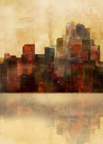 Golden Lagoon 1  White Modern Wood Framed Art Print with Double Matting by Roko, Ken