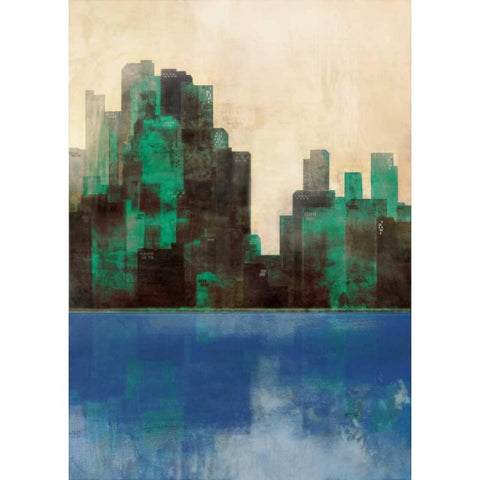 Monaco Lagoon 2 Gold Ornate Wood Framed Art Print with Double Matting by Roko, Ken