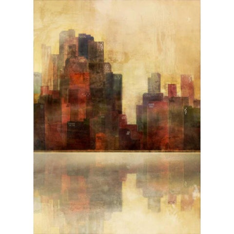 Golden Lagoon 2 Black Modern Wood Framed Art Print with Double Matting by Roko, Ken