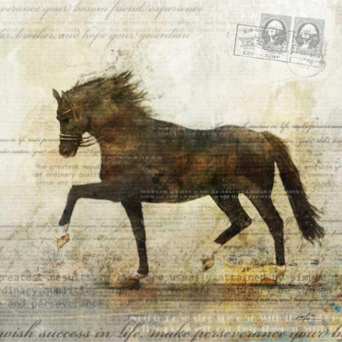 Horse Dance 2 Gold Ornate Wood Framed Art Print with Double Matting by Roko, Ken