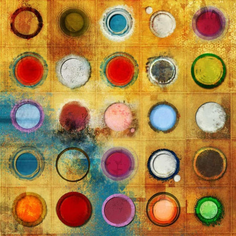 Gold Network Black Modern Wood Framed Art Print with Double Matting by Roko, Ken